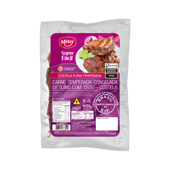 Su&iacute;no Costela Temp Cong Cx7-20kg - Merc&iacute;